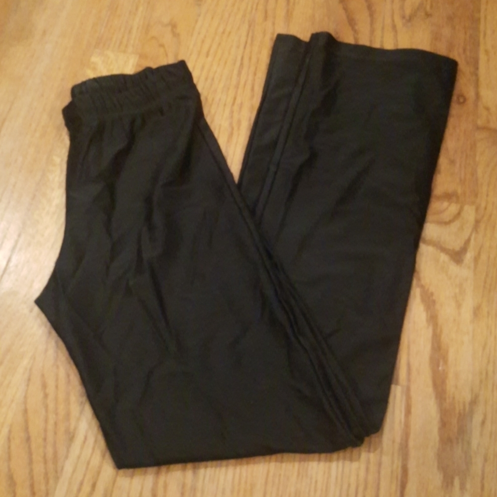 Black Spandex Jazz Dance Pants Flared Leg